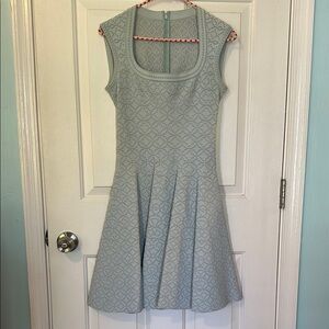 Elegant Lace Sleeveless Dress - Light Blue